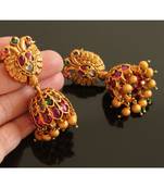 Beautiful Matte Finish Real Kemp Green Peacock Jhumkka Dj28173