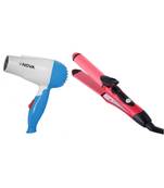 Nova Combo of 1000W Hair Dryer & 2in1 Hair Straightener & Curler