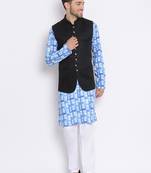 3Pc Kurta Pyjama and Waistcoat Set