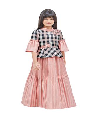 polyester printed kids-girl-gowns 1