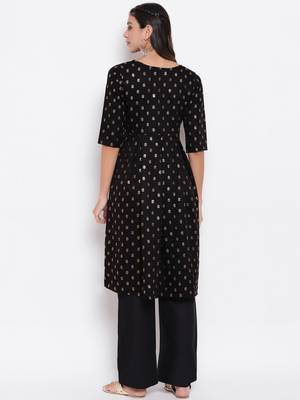 Black printed crepe ethnic-kurtis 3