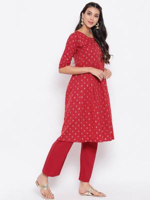 Red printed crepe ethnic-kurtis 2