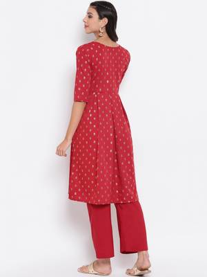 Red printed crepe ethnic-kurtis 3