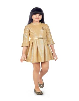 Suede plain kids-frocks 1