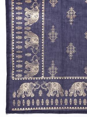 Navy-blue golden print rayon salwar 4