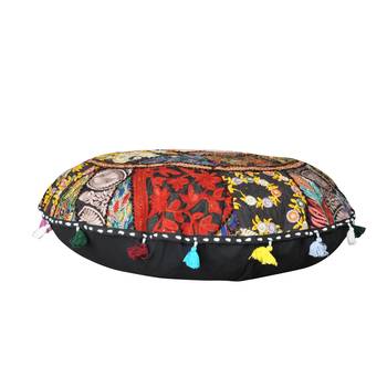 Lalhaveli Khambadiya Patchwork Handmade Traditional Style Floor Seat Mudda Mediations Cushion Cover 32 '' Pillow Cover 2