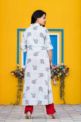 Cream printed rayon kurtas-and-kurtis 4