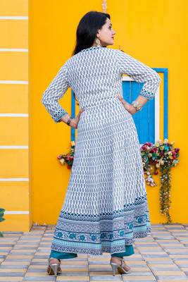 Cream printed rayon kurtas-and-kurtis 4