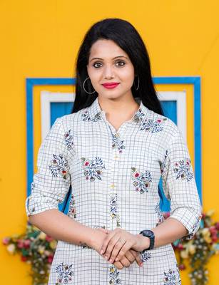 Cream printed rayon kurtas-and-kurtis 2