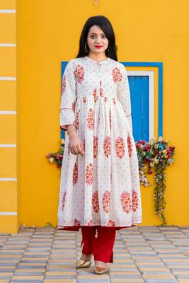 Red printed cotton kurtas-and-kurtis 1