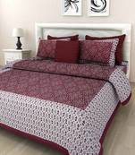 Noor Startup Jaipuri Cotton Queen Size Bedsheet With Pillow Cover Set