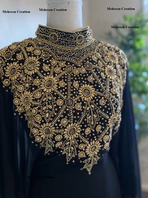Black Georgette Embroidery Islamic Kaftans 2