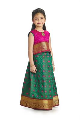 Bhartiya Paridhan Girls Traditional Ethnic Green Lehenga Choli 2