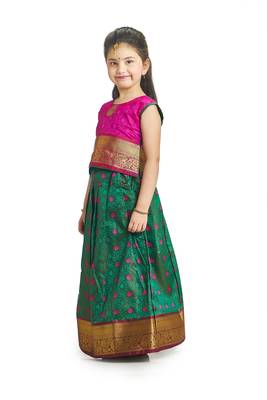 Bhartiya Paridhan Girls Traditional Ethnic Green Lehenga Choli 3
