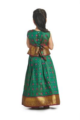 Bhartiya Paridhan Girls Traditional Ethnic Green Lehenga Choli 4