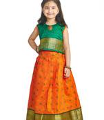 Bhartiya Paridhan Girls Traditional Ethnic Orange Lehenga Choli