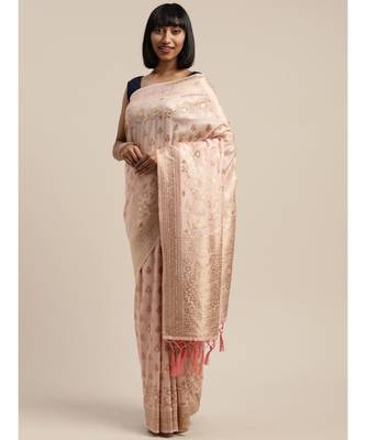 PINK jacquard sarees 1