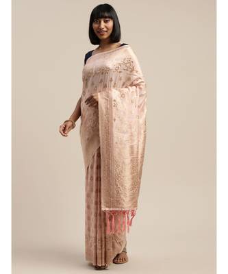 PINK jacquard sarees 3