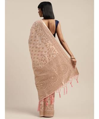 PINK jacquard sarees 4