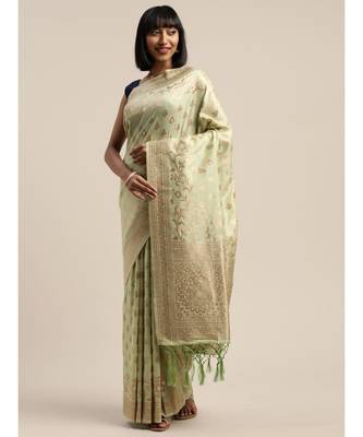 GREEN jacquard sarees 2