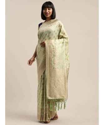 GREEN jacquard sarees 3