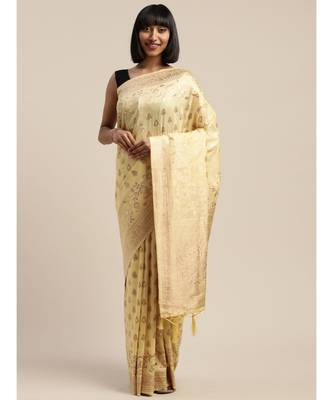 YELLOW jacquard sarees 1