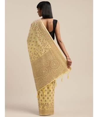 YELLOW jacquard sarees 3