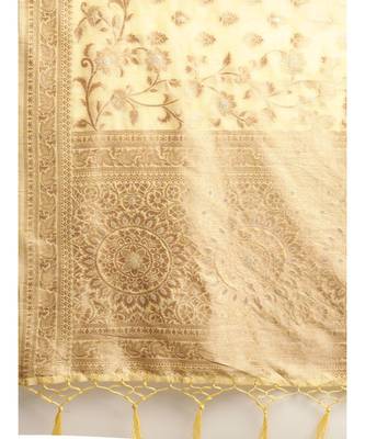 YELLOW jacquard sarees 5