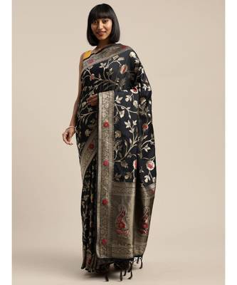 BLUE jacquard sarees 3