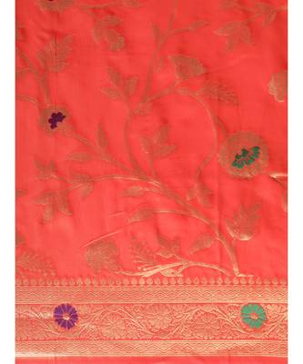 ORANGE jacquard sarees 5