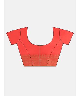 ORANGE jacquard sarees 7