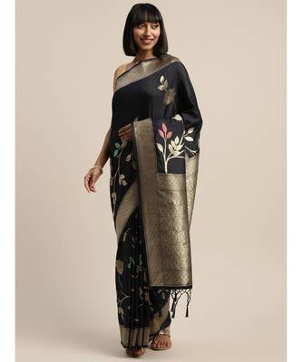 BLUE jacquard sarees 3
