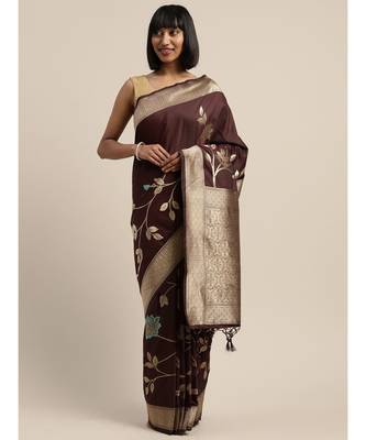 WINE jacquard sarees 1
