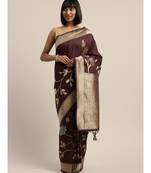 WINE jacquard sarees