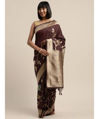 WINE jacquard sarees 2