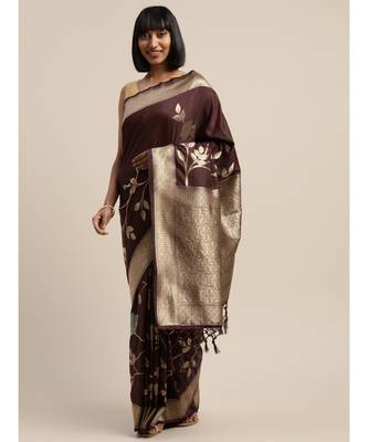 WINE jacquard sarees 3