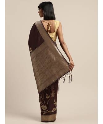 WINE jacquard sarees 4