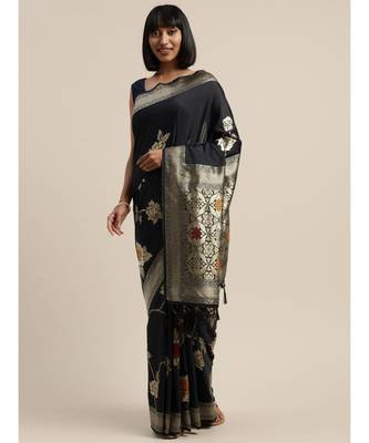 BLUE jacquard sarees 2