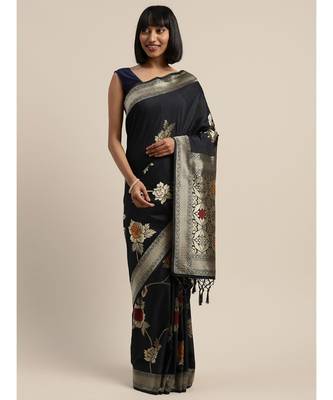 BLUE jacquard sarees 3