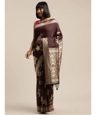 WINE jacquard sarees 2