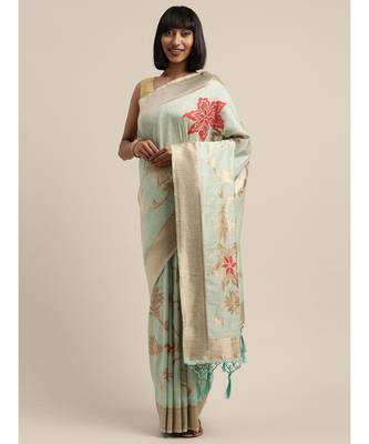 BLUE jacquard sarees 1