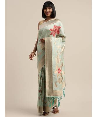 BLUE jacquard sarees 2