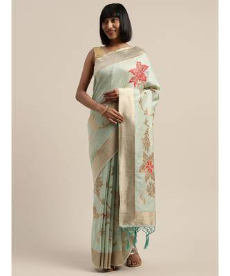 BLUE jacquard sarees 3