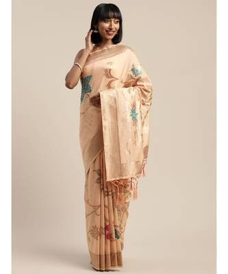 PEACH jacquard sarees 2