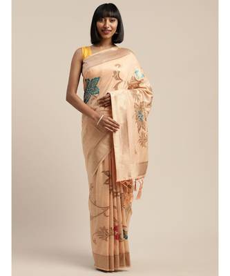 PEACH jacquard sarees 3