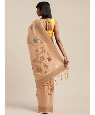 PEACH jacquard sarees 4
