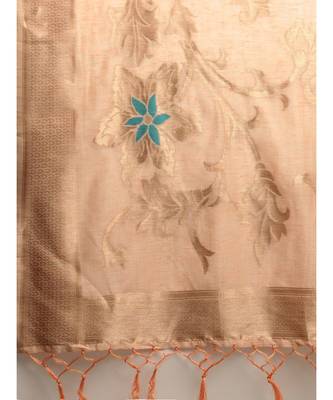 PEACH jacquard sarees 6