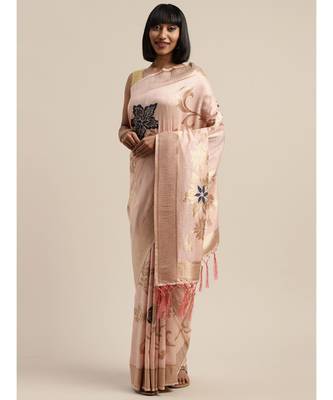 PINK jacquard sarees 1