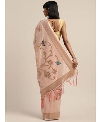 PINK jacquard sarees 4