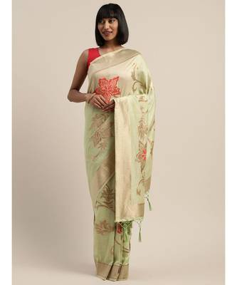GREEN jacquard sarees 1